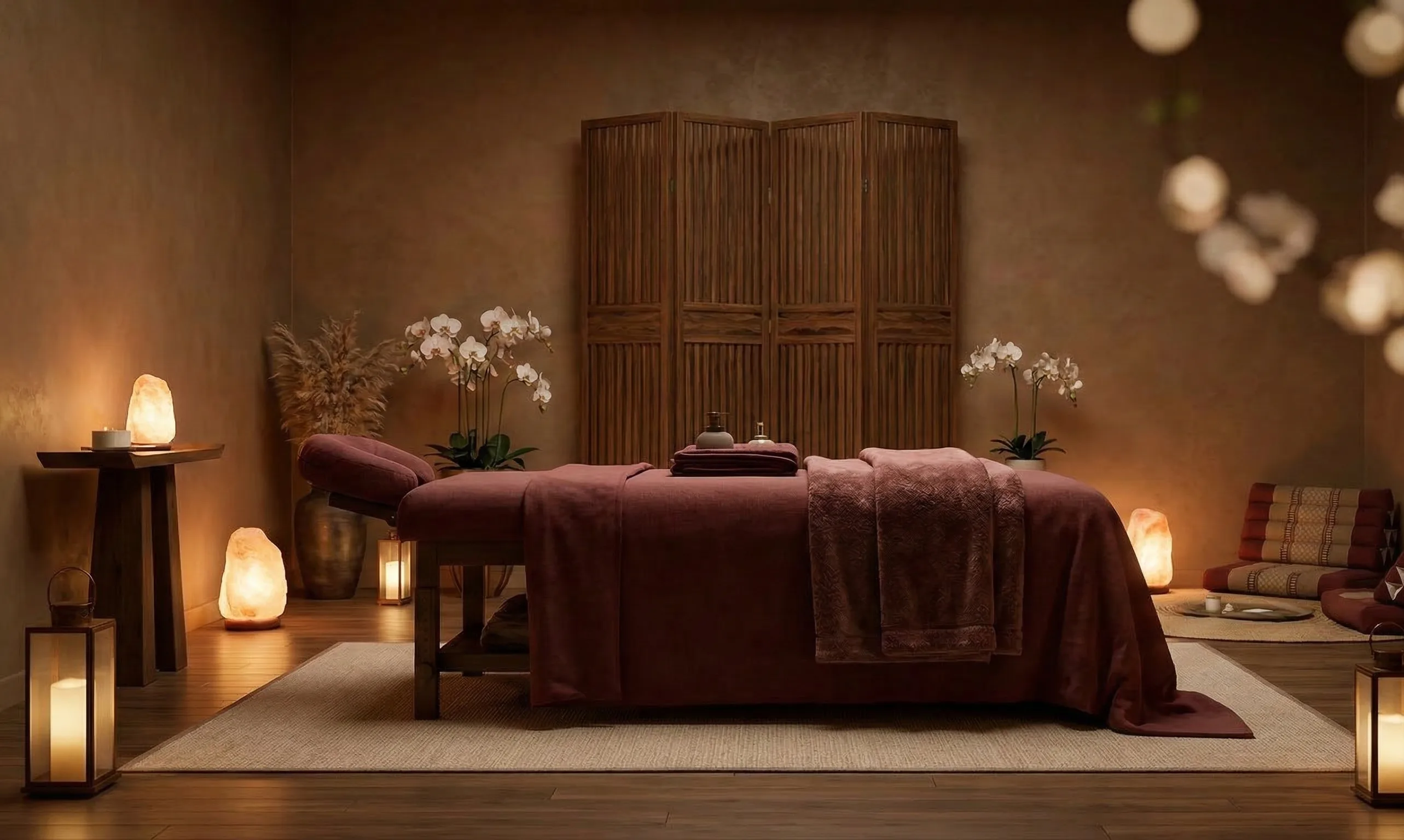 Tantra Shiva Studio Köln – stimmungsvoller Massageraum mit warmer Beleuchtung